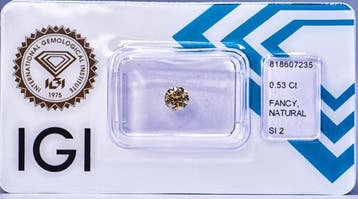 Zonder minimumprijs - 1 pcs Diamant (Natuurlijk gekleurd) -