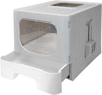Kattenbak - Kattentoilet - 48x38x38 cm - Grijs - Nobleza, Dieren en Toebehoren, Verzenden, Nieuw