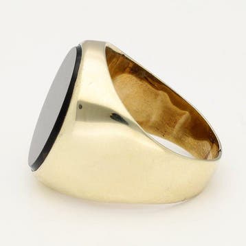 Ring - 8 karaat Geel goud - Onyx