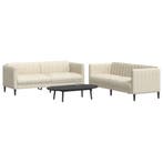vidaXL 2-delige Loungeset stof crèmekleurig, Verzenden, Nieuw