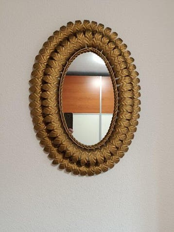 Miroir mural - Fer forgé - Miroir Soleil à double rangée, Antiquités & Art