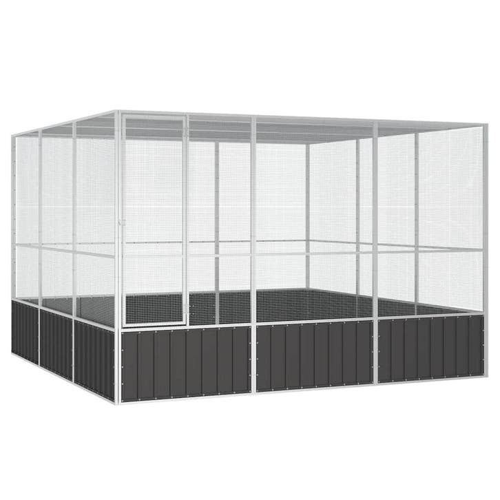 vidaXL Vogelkooi 302,5x324,5x211,5 cm gegalvaniseerd staal, Animaux & Accessoires, Oiseaux | Accessoires, Envoi