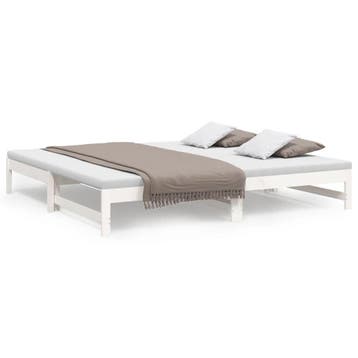 Uitschuifbaar bed wit | Tweede kansje | OP = OP (slaapbank), Verzenden, Wit, Tweepersoons, 200 cm