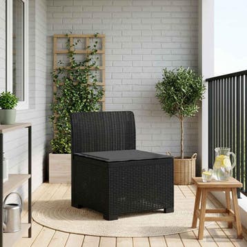 vidaXL Eén-zits Tuin Sofa met Kussen Rieten Look PP, Tuin en Terras, Verzenden, Nieuw