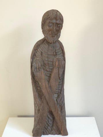 sculptuur, Sint Andreas - 56 cm - Eik, Antiek en Kunst