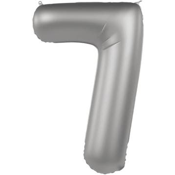 7 Jaar Cijfer Ballon Zilver 86cm, Verzenden, Nieuw