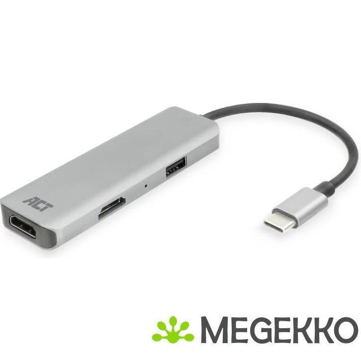 ACT USB-C 4K multiport adapter voor 2 HDMI schermen. USB-A, Computers en Software, Windows Laptops, Nieuw, Verzenden
