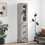 vidaXL Hoge kast 34,5x34x180 cm bewerkt hout grijs sonoma, Verzenden, Nieuw