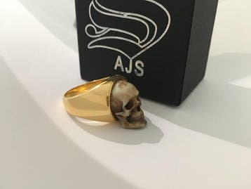 AJS fait main Memento Mori Crâne Os Motard hypoallergénique