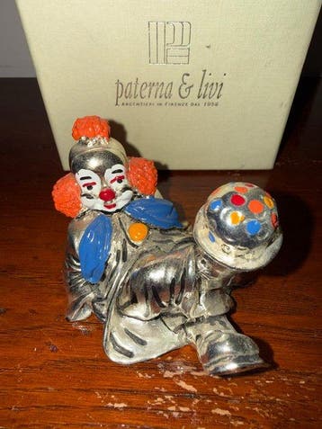 Paterna & Livi - Beeldje - Clown - gelamineerd zilver