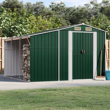 vidaXL Tuinschuur 277x279x179 cm gegalvaniseerd staal groen, Tuin en Terras, Verzenden, Nieuw