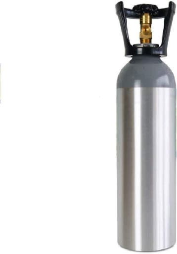 co2 fles aluminium 2 kg - horizontale aansluiting, Verzenden, Nieuw