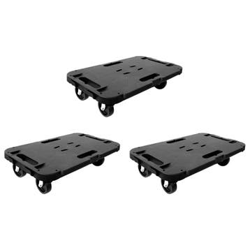 vidaXL Transporttrolleys 3 st 300 kg polypropeen zwart, Verzenden, Nieuw