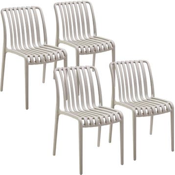 tectake Tuinstoelen Alcudia, weerbestendig, stapelbaar - tau, Tuin en Terras, Verzenden, Nieuw