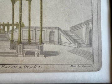 Onbekende kunstenaar - 18e-eeuwse Franse architectuurgravure