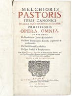 Pasteur - Juris Canonici - 1712