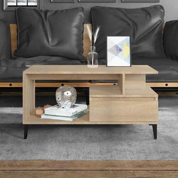 vidaXL Salontafel 90x49x45 cm bewerkt hout sonoma, Verzenden, Nieuw