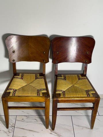 Stoel (2) - Paar stoelen in modernistische / neo-rustieke