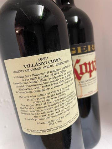 1997 Gere Kopár Villányi Cuvée - Villány - 2 Bouteilles, Collections, Vins