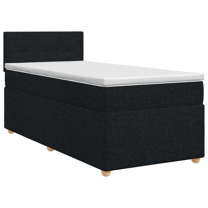 vidaXL Boxspringbed met matras met hoofdeinde Zwart 90 x 200, Huis en Inrichting, Slaapkamer | Bedden, Nieuw, Verzenden