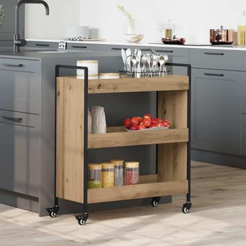 vidaXL Keuken Trolley Artisan Eiken 70 x 30 x 82 cm Bewerkt, Verzenden, Nieuw