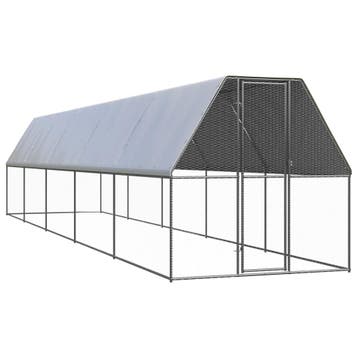 vidaXL Buitenhok voor kippen 2x10x2 m gegalvaniseerd staal, Animaux & Accessoires, Verzenden