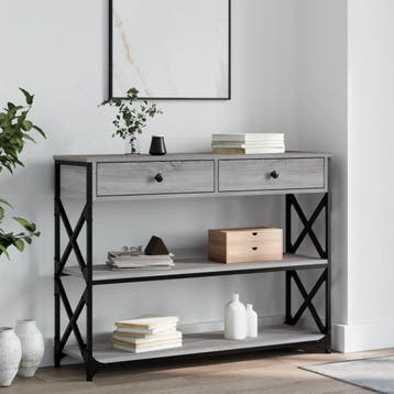 vidaXL Wandtafel 100x28x75 cm bewerkt hout grijs sonoma, Verzenden, Nieuw