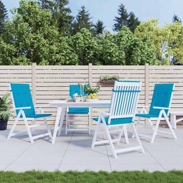 vidaXL Tuinstoelkussens 4 st hoge rug 120x50x3 cm stof blauw, Verzenden, Nieuw