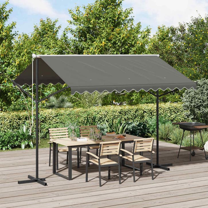 vidaXL Vrijstaande luifel Grijs 3 x 3 m Polyester, Jardin & Terrasse, Parasols, Envoi
