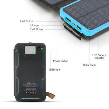 26800mAh Draagbare Solar Powerbank 5 Zonnepanelen -, Verzenden, Nieuw