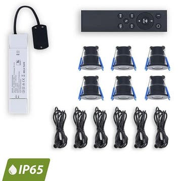 Luxar Inbouwspots Set 6 Stuks 12V IP65 met Afstandsbediening, Tuin en Terras, Verzenden, Nieuw, Netvoeding