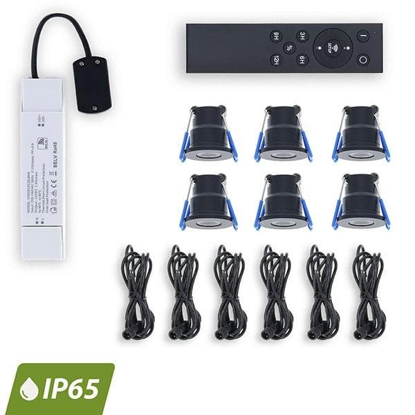 Luxar Inbouwspots Set 6 Stuks 12V IP65 met Afstandsbediening, Tuin en Terras, Buitenverlichting, Nieuw, Netvoeding, Verzenden