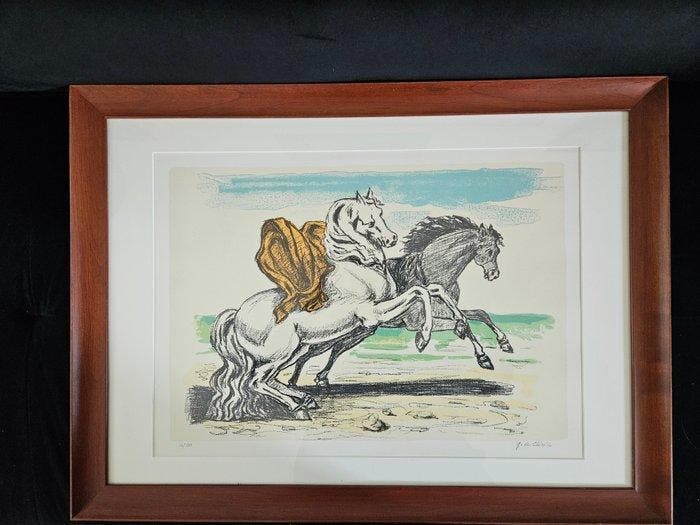 Giorgio De Chirico (1888-1978) - Cavalli sulla spiaggia, Antiek en Kunst, Antiek | Overige Antiek