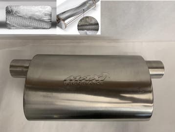 MAX Ultra Straight Flo Performance rvs uitlaat demper 2,5, Ophalen of Verzenden, Nieuw