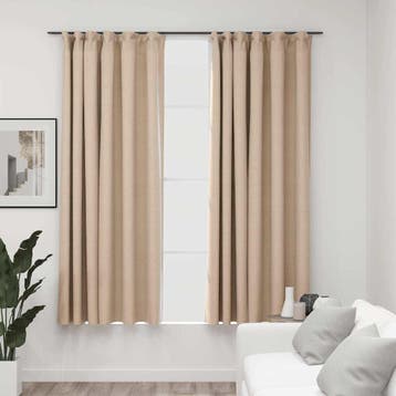 vidaXL Gordijnen linnen-look verduisterend haken 2 st, Huis en Inrichting, Verzenden, Nieuw