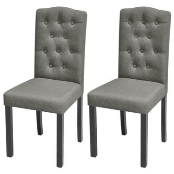 vidaXL Eetkamerstoelen 2 st stof grijs, Verzenden, Nieuw