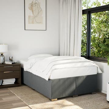 vidaXL Bedframe zonder matras 120x200 cm stof donkergrijs, Verzenden