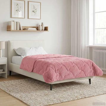 vidaXL Zomer Deken Roze 155 x 200 cm Microvezel en Teddy, Verzenden