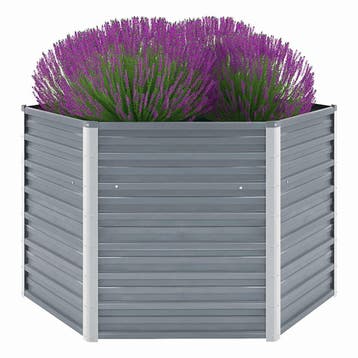 vidaXL Plantenbak verhoogd 129x129x77 cm gegalvaniseerd, Tuin en Terras, Bloempotten, Verzenden, Nieuw