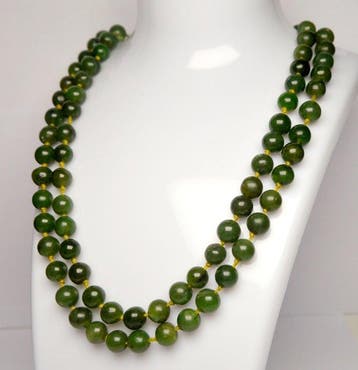 Jade - Jade vert - Collier - Verrou en argent 835