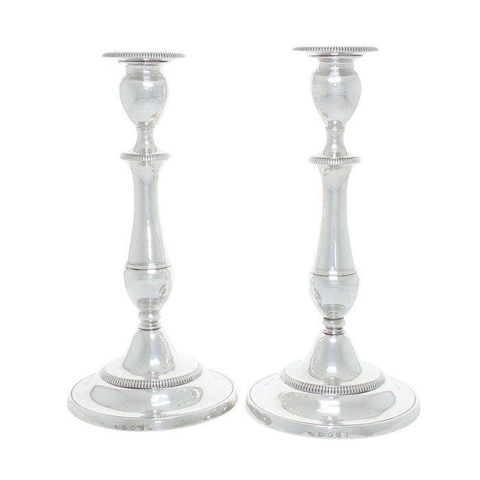 George Eadon & Co, kandelaars 925 - Kaarsenhouder (2) - .925, Antiquités & Art, Antiquités | Argent & Or