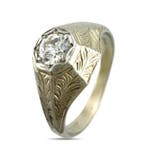 Ring - 14 karaat Witgoud, Exclusieve 14K witgouden Art Deco, Nieuw