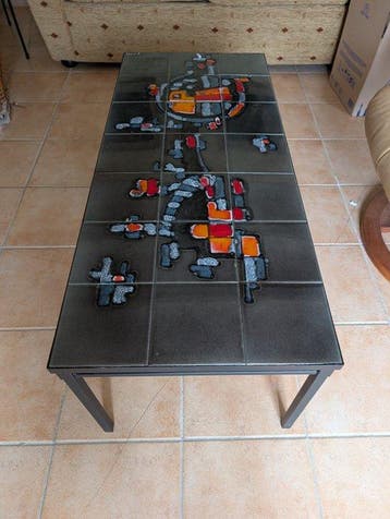 ADRI - Salontafel - Keramiek, Metaal - Salontafel vintage