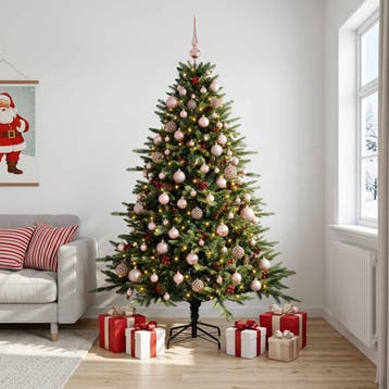 vidaXL Kunstkerstboom met kerstbal 180 cm 300 LEDs Warmwit, Verzenden, Nieuw