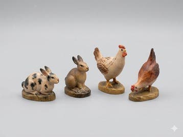 ANRI - Kuolt - Figuursnijwerk, Anri Kuolt Krippe Lot Tiere