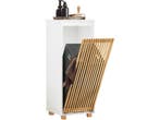 SoBuy BZR126-W - Staande Badkamerkast - 1 Kantelbare Wasmand, Verzenden, Nieuw
