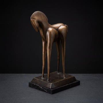 Beeld, Bronzen sculptuur van een paard “Botero Stijl” - 35.5