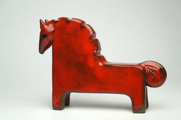 Urszula Despet - Sculpture, Red Horse - 12 cm - Céramique -