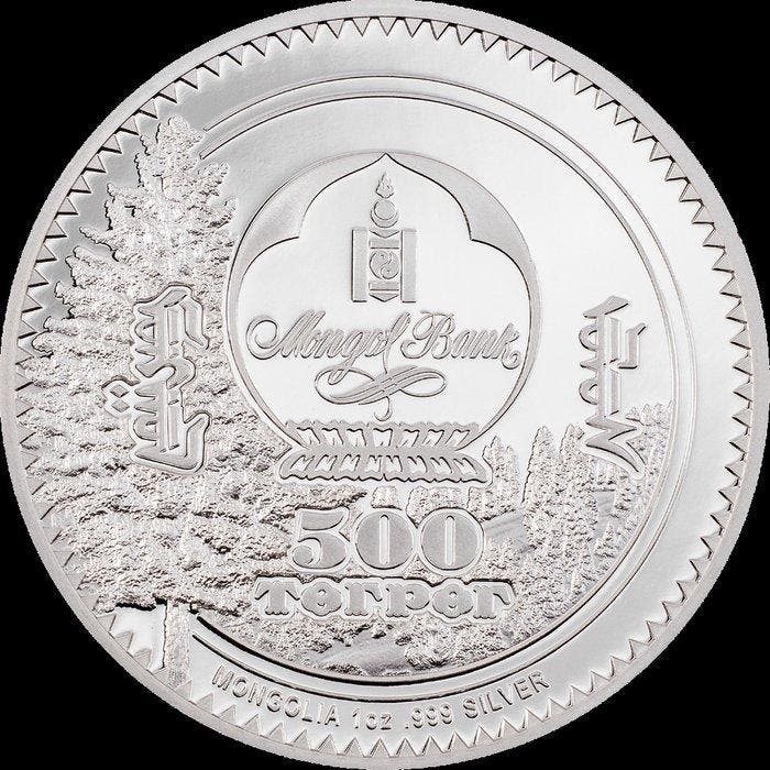 Mongolië. 500 Togrog 2022 Woodland Spirits- Deer 1 Oz,, Postzegels en Munten, Munten | Europa | Niet-Euromunten
