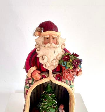 Jim Shore - Kerstbeeldje Enesco - Kerstman muziekdoos - Hars, Diversen, Nieuw